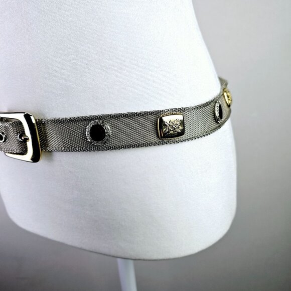 Vintage 90's Two Tone, Gold & Silver Mesh Belt, 40"L X 1 1/4"W - Picture 3 of 11